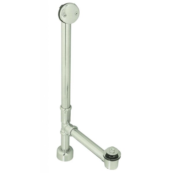 Westbrass Pull & Drain Bath Waste, 22" Make-Up, 17 Ga. Tubing in Satin Nickel D3265K-07 - main
